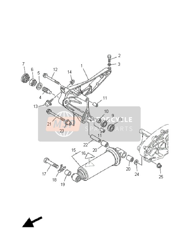 Yamaha XP500A T-MAX 2008 Bras arrière & Suspension pour un 2008 Yamaha XP500A T-MAX